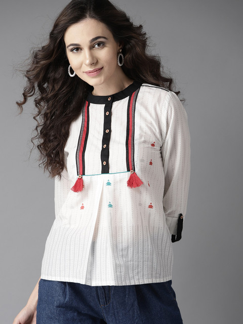 

Moda Rapido Women White Printed Top