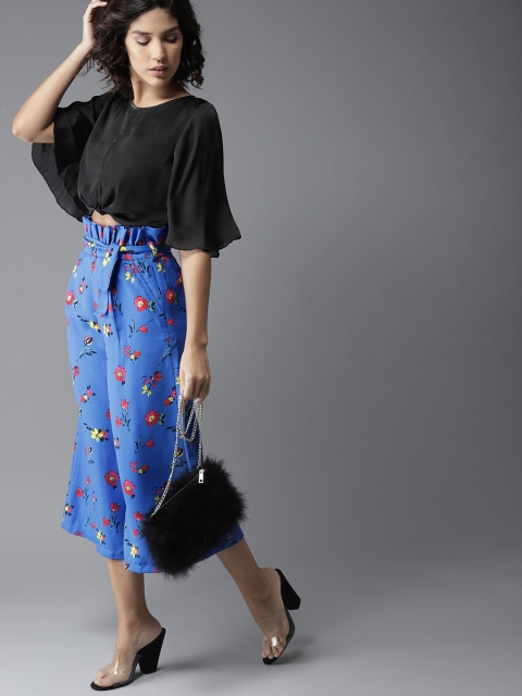 

Moda Rapido Women Blue & Red Regular Fit Printed Culottes