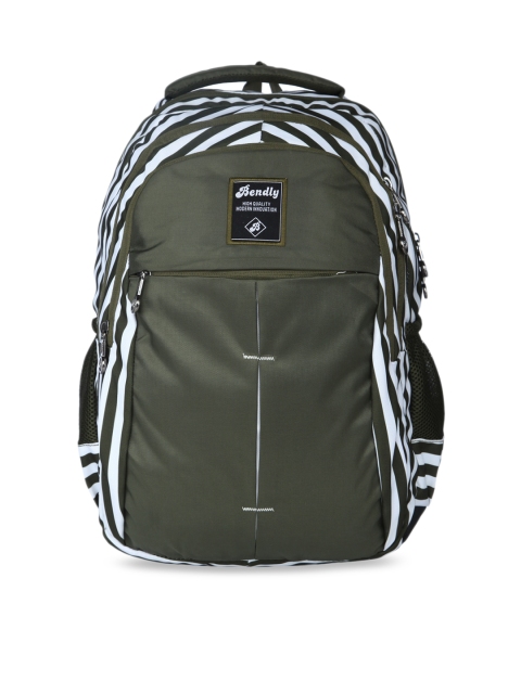 

Bendly Unisex Green Striped Backpack