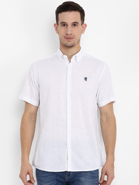 

Red Tape Men White Regular Fit Printed Casual Shirt