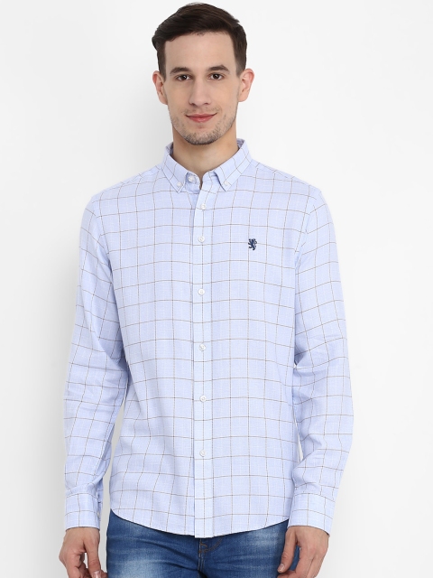 

Red Tape Men Blue Regular Fit Checked Casual Shirt