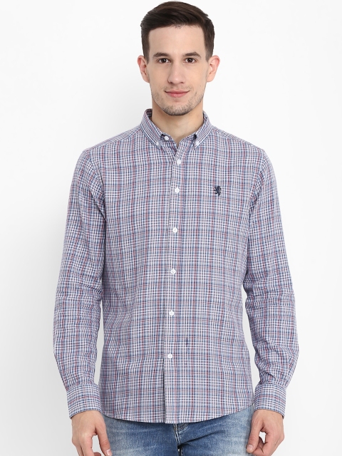 

Red Tape Men Blue & Off-White Regular Fit Checked Casual Shirt