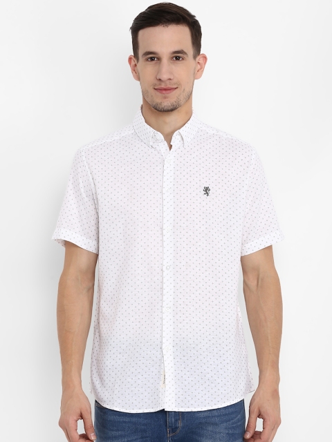 

Red Tape Men White Regular Fit Printed Casual Shirt