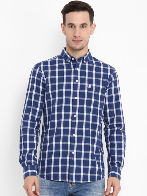 

Red Tape Men Navy Blue & White Regular Fit Checked Casual Shirt