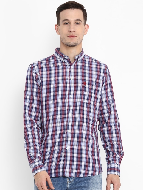 

Red Tape Men Red & Blue Regular Fit Checked Casual Shirt