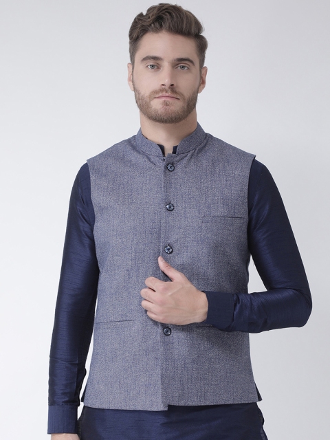 

DEYANN Men Grey Solid Nehru Jacket