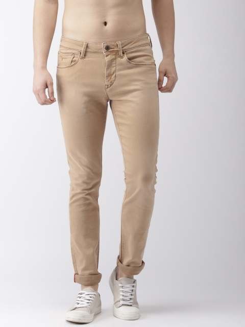 

Flying Machine Men Khaki Slim Fit Mid-Rise Clean Look Stretchable Jeans