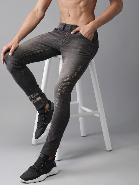 

Moda Rapido Men Black Ankle Slim Tapered Fit Mid-Rise Clean Look Stretchable Jeans