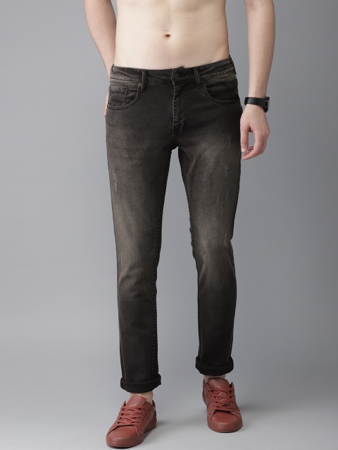 

Moda Rapido Men Black Slim Fit Mid-Rise Low Distressed Stretchable Jeans