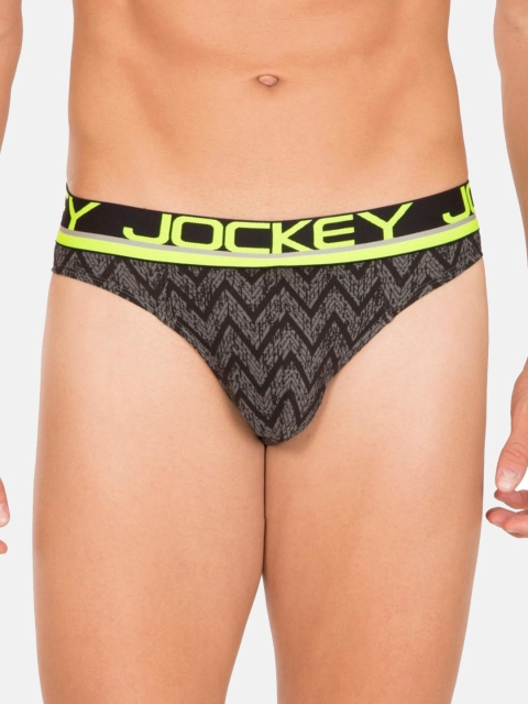 

Jockey Men Grey & Black Striped Cotton Briefs FP07-0105