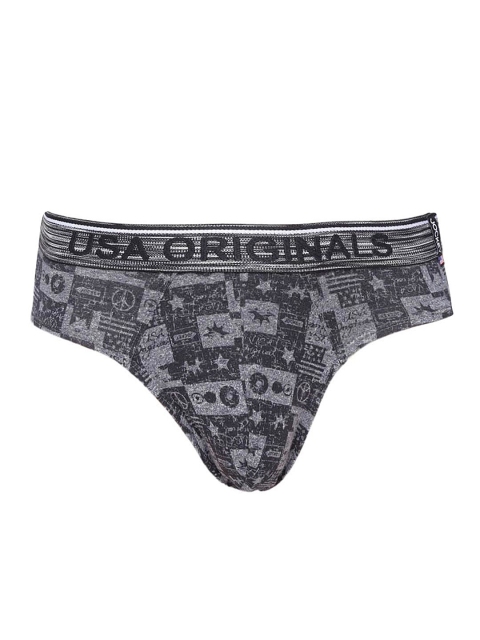 

Jockey Men Black & Grey Printed Briefs US69-0105