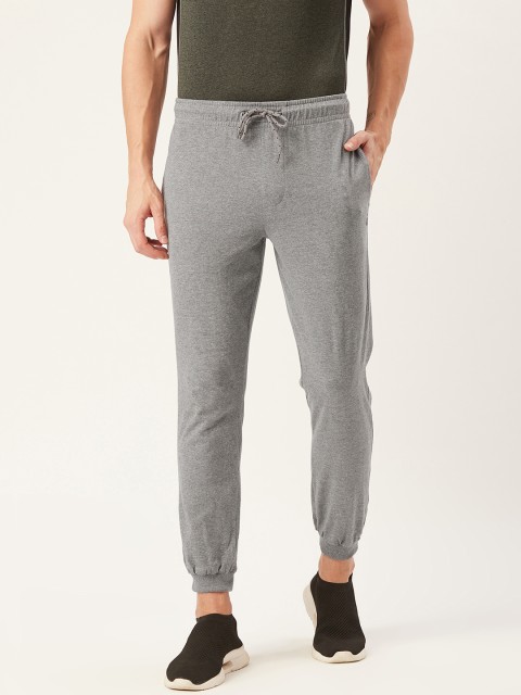 

Jockey Men Grey Melange Solid Slim Fit Joggers