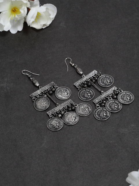 

SASSAFRAS Silver-Plated Handcrafted Contemporary Drop Earrings