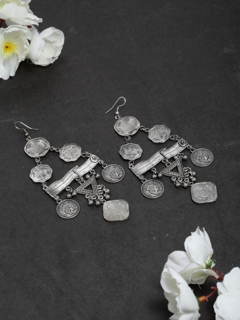 

SASSAFRAS Silver-Plated Handcrafted Classic Drop Earrings