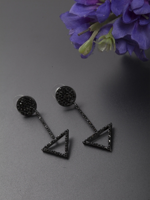 

SASSAFRAS Black & Handcrafted Geometric Drop Earrings