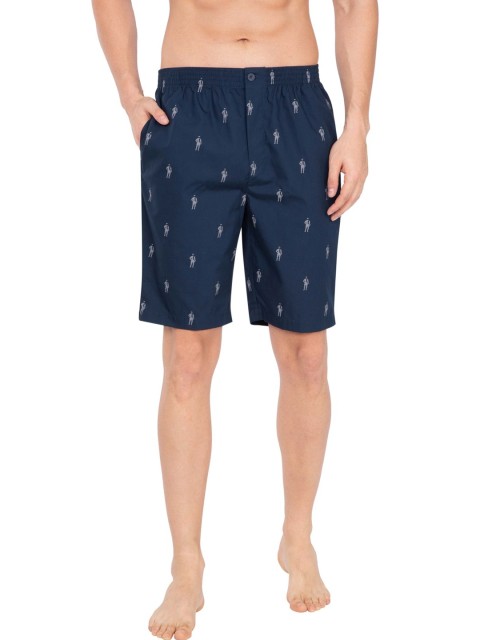 

Jockey Men Navy Blue Printed Regular Fit Shorts