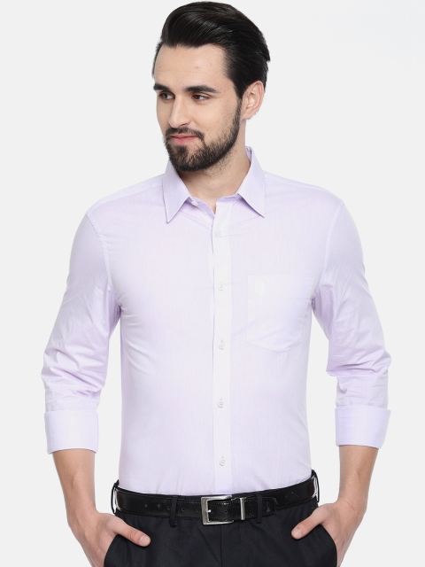 

U.S. Polo Assn. Men Lavender Tailored Fit Solid Formal Shirt