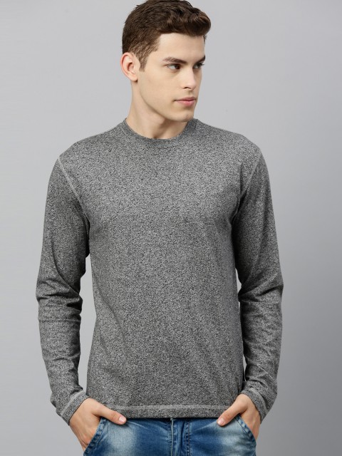 

Jockey Men Grey Solid Round Neck T-shirt