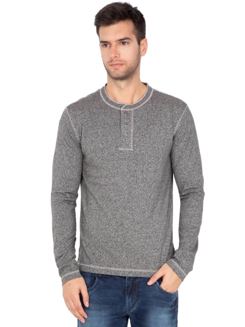 

Jockey Men Grey Solid Modern Fit Henley Neck T-shirt