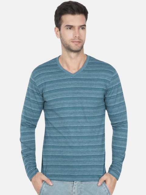 

Jockey Men Blue Striped V-Neck T-shirt