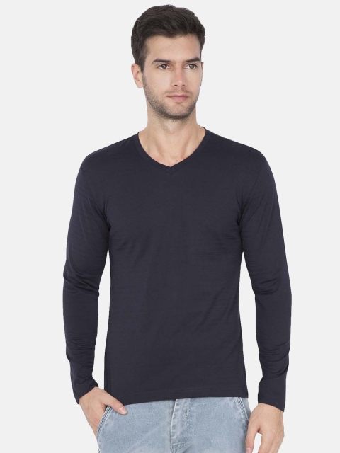 

Jockey Men Navy Blue Solid Round Neck Pure Cotton T-shirt