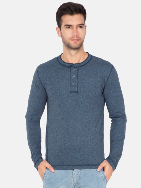 

Jockey Men Blue Solid Henley Neck T-shirt