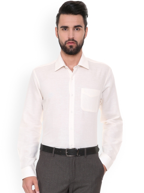 

Peter England Elite Men White Regular Fit Self Design Formal Shirt