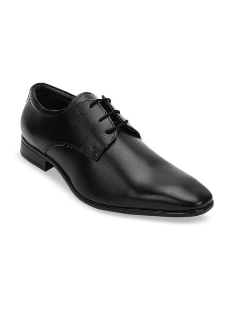 

Teakwood Leathers Men Black Leather Derbys