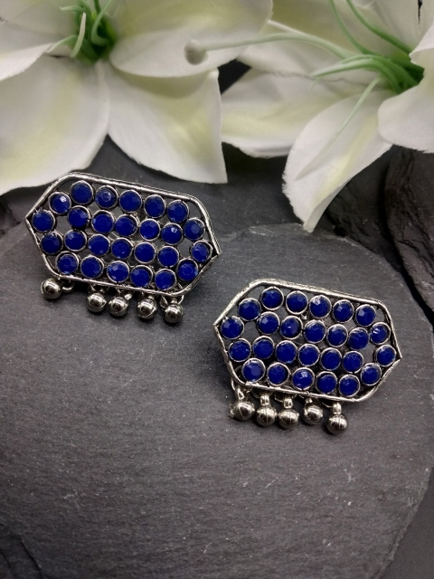 

Fida Blue Geometric Stud Earrings