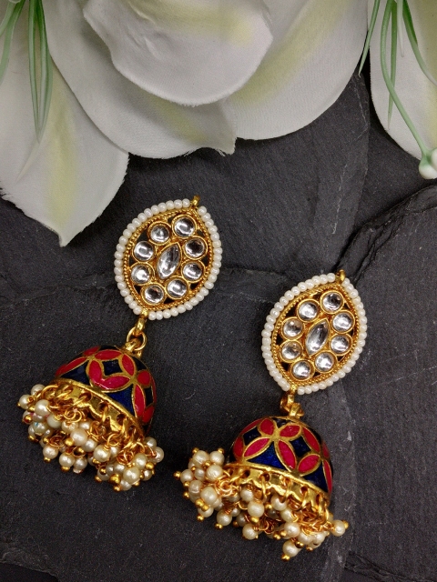 

Fida Multicoloured Dome Shaped Jhumkas, Multi