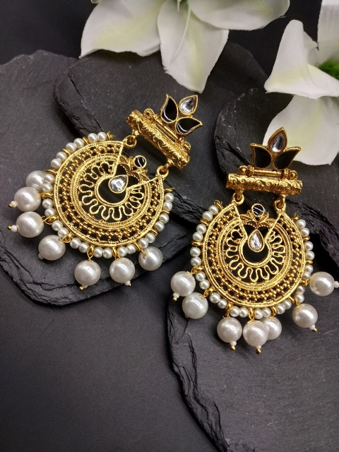 

Fida Gold-Toned Contemporary Drop Earrings