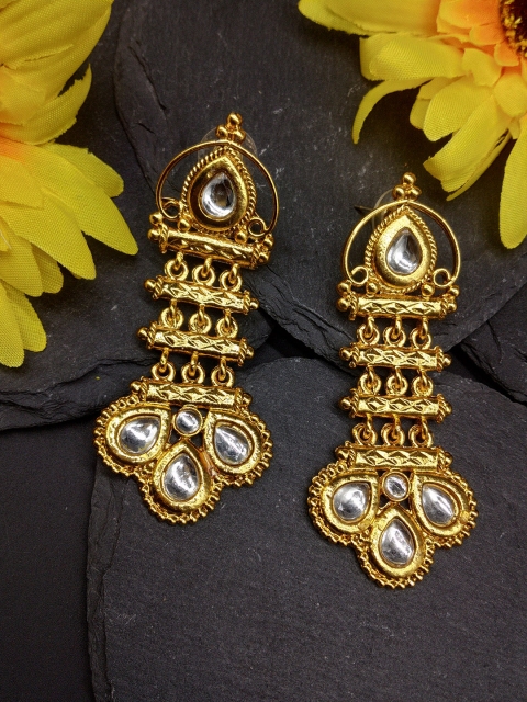 

Fida Gold-Toned Contemporary Drop Earrings