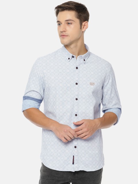 

U.S. Polo Assn. Denim Co. Men Blue & White Slim Fit Printed Casual Shirt