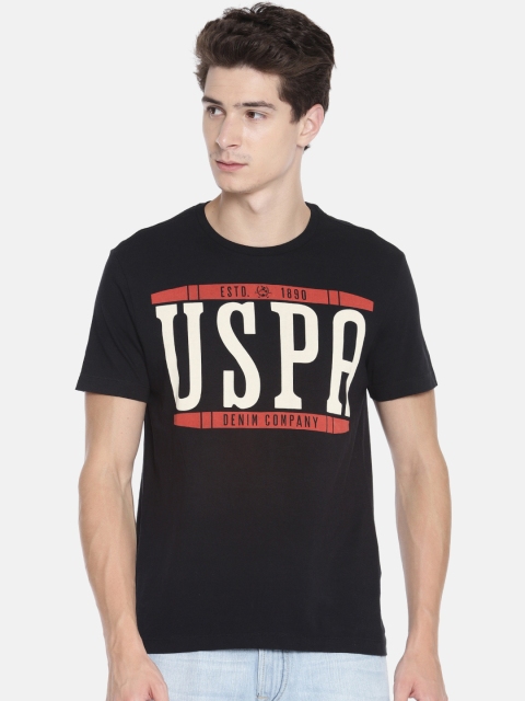 

U.S. Polo Assn. Denim Co. Men Black Printed Round Neck T-shirt, Na
