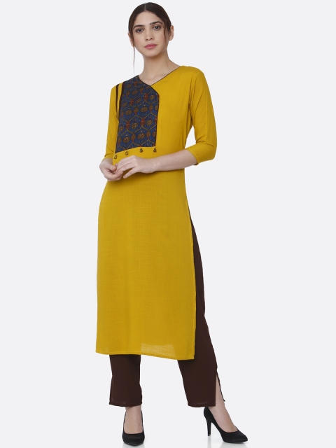 

shiloh Women Yellow Printed Kurta with Trousers