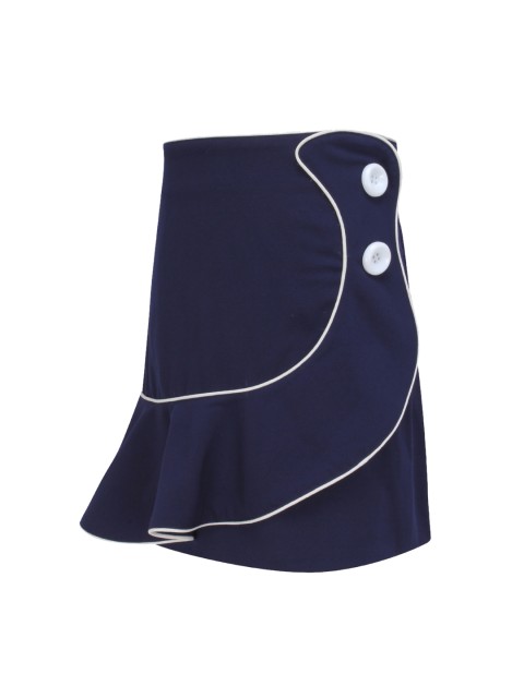 

CUTECUMBER Girls Navy Blue Solid A-Line Skirt