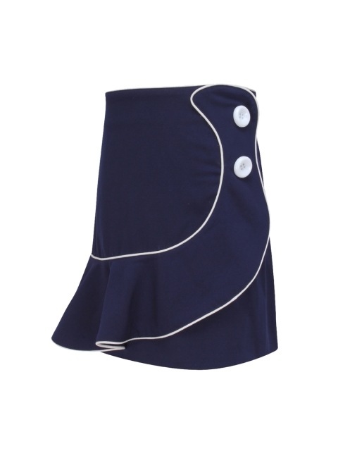 

CUTECUMBER Girls Navy Blue Solid A-Line Skirt