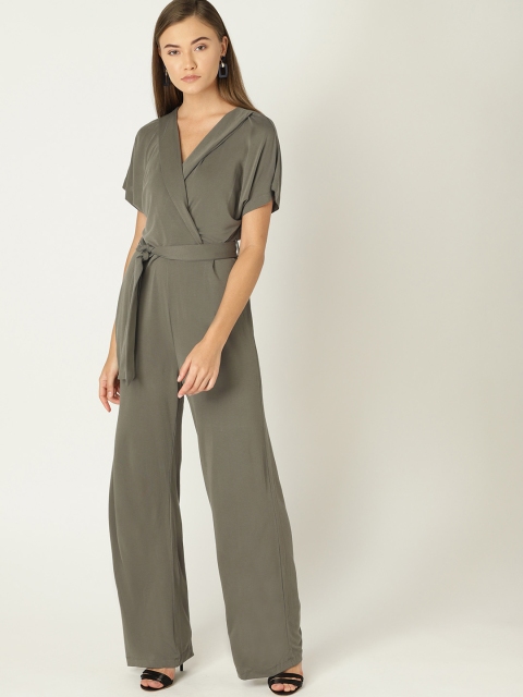 

MANGO Grey Solid Basic Jumpsuit