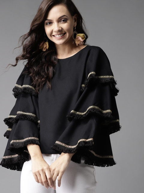 

HERE&NOW Women Black Solid Top