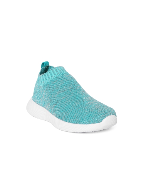 

United Colors of Benetton Girls Sea Green Shimmer Slip-On Sneakers