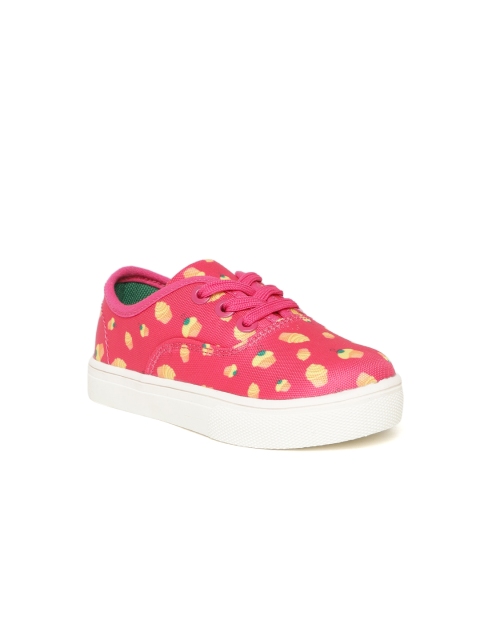 

United Colors of Benetton Unisex Pink & Yellow Printed Sneakers