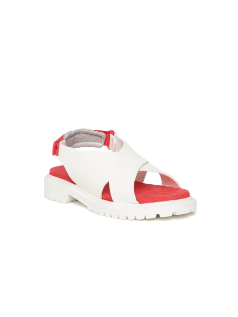 

United Colors of Benetton Girls White Solid Open Toe Flats