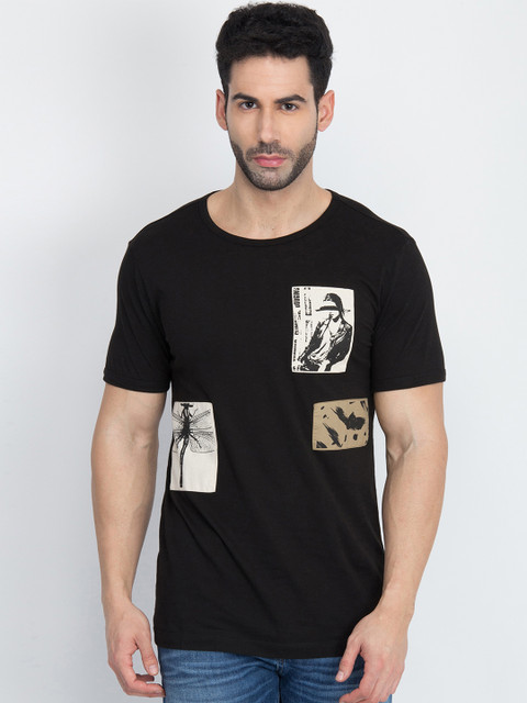 

Antony Morato Men Black Printed Round Neck T-shirt