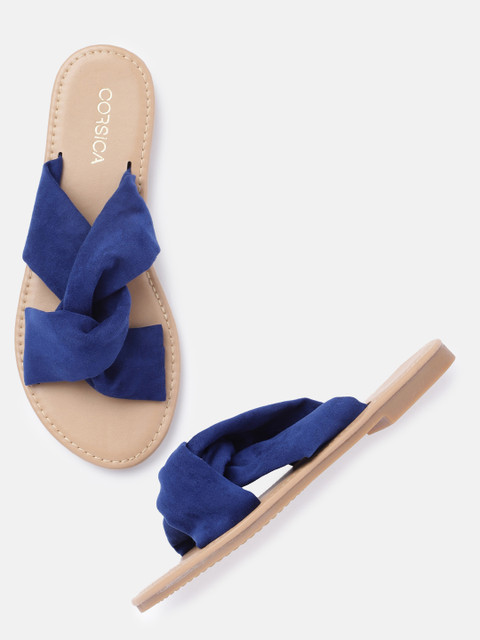

CORSICA Women Blue Solid Open Toe Flats