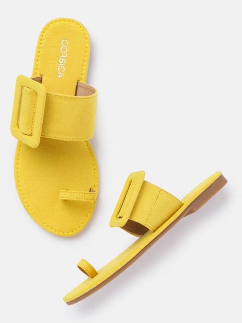 

CORSICA Women Yellow Solid One Toe Flats