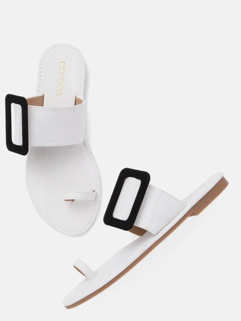 

CORSICA Women Off-White Solid One Toe Flats