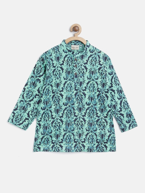 

BownBee Boys Blue & Off-White Printed Kurta with Pyjamas