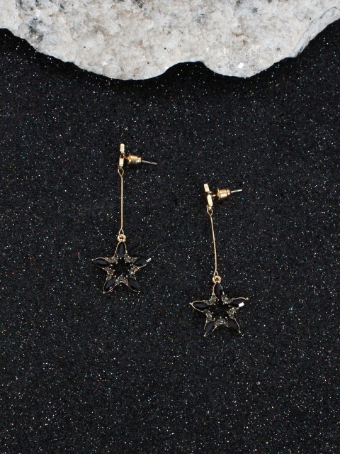 

Ayesha Gold-Toned & Black Geometric Drop Earrings