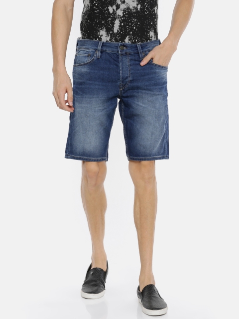 

Jack & Jones Men Blue Slim Fit Solid Regular Fit Denim Shorts