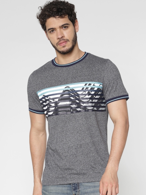 

Jack & Jones Men Grey Printed Round Neck T-shirt